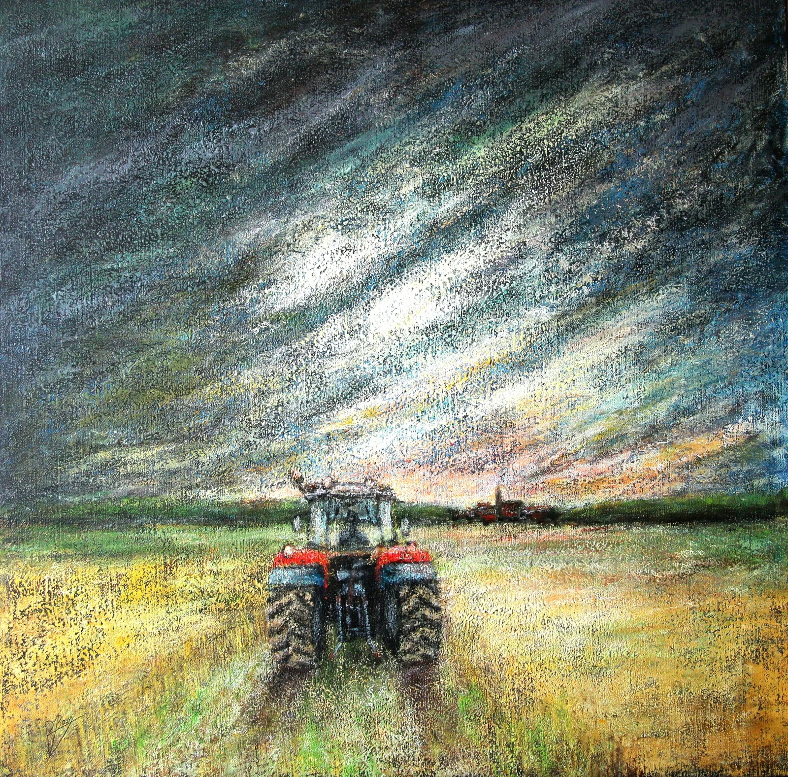 Retour des champs avant l'orage 80x80